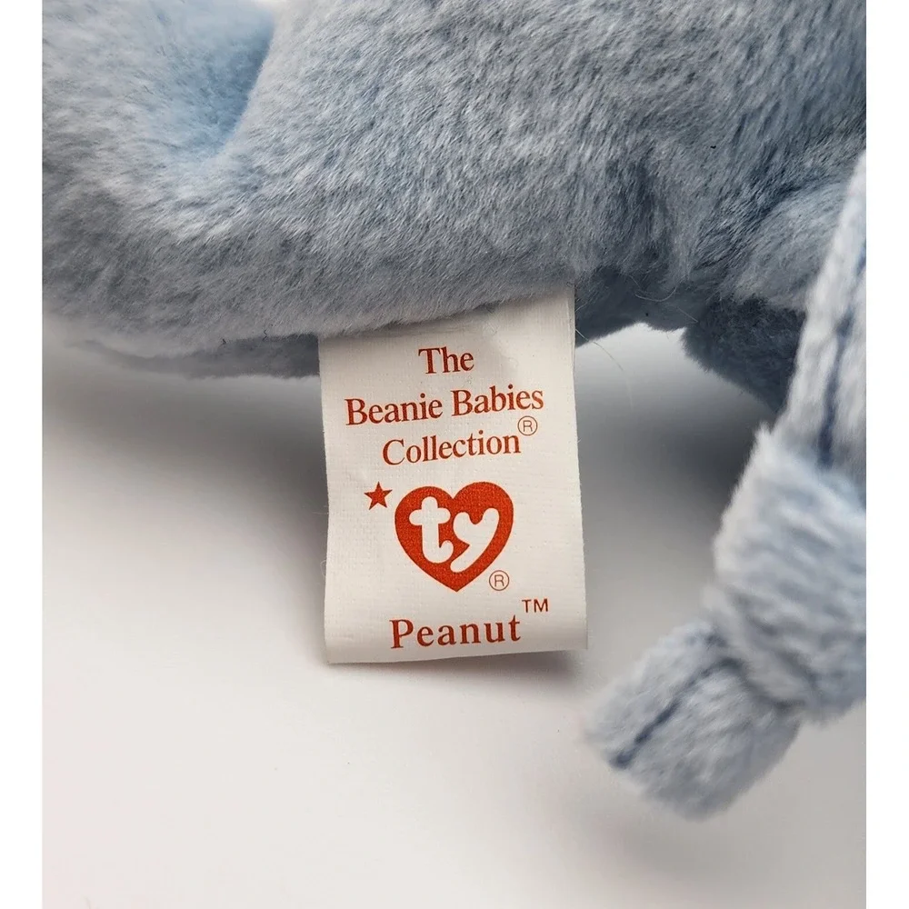 TY Beanie Baby - PEANUT the Elephant (light blue) (9‎ inch)